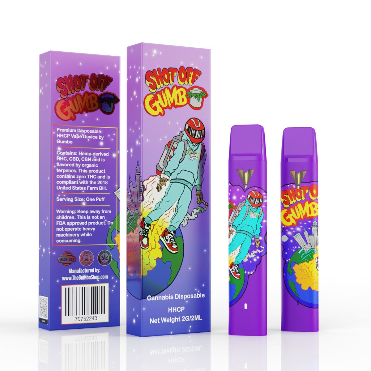 Shot Off Gumbo: 2G Disposable. | The Gumbo Shop